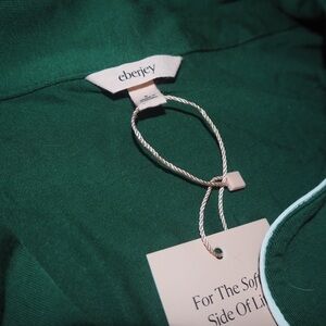 Green Pajama SET with White Piping